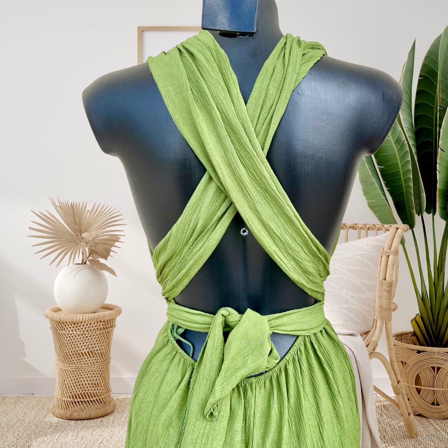 Gray Combinaison multiposition jambes larges Dos Nu vert olive