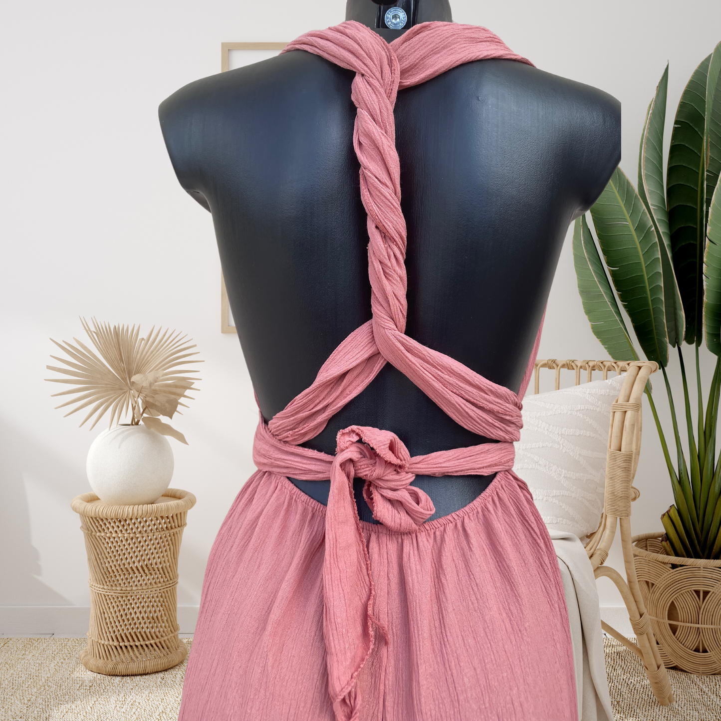 Gray Combinaison multiposition jambes larges
Dos Nu Rose poudré