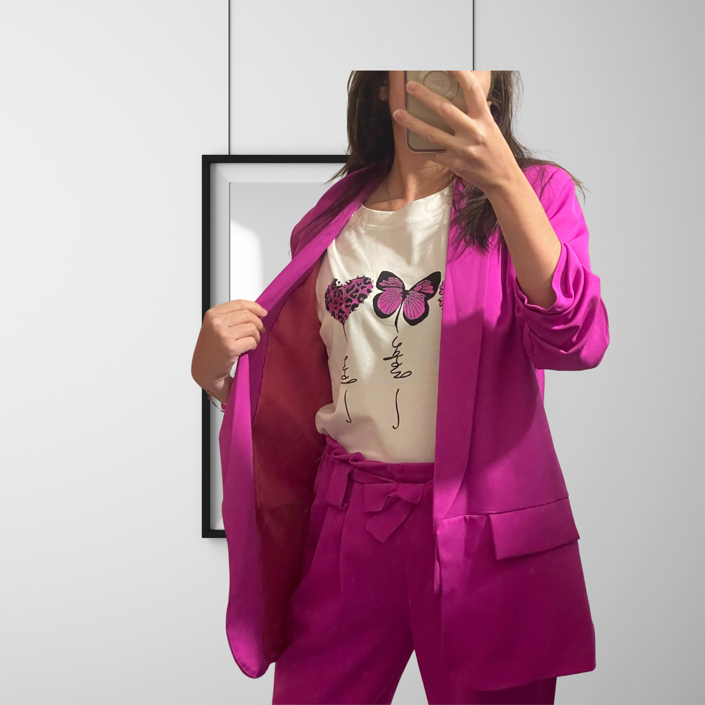Light Gray Ensemble tailleur blazer veste Violine
