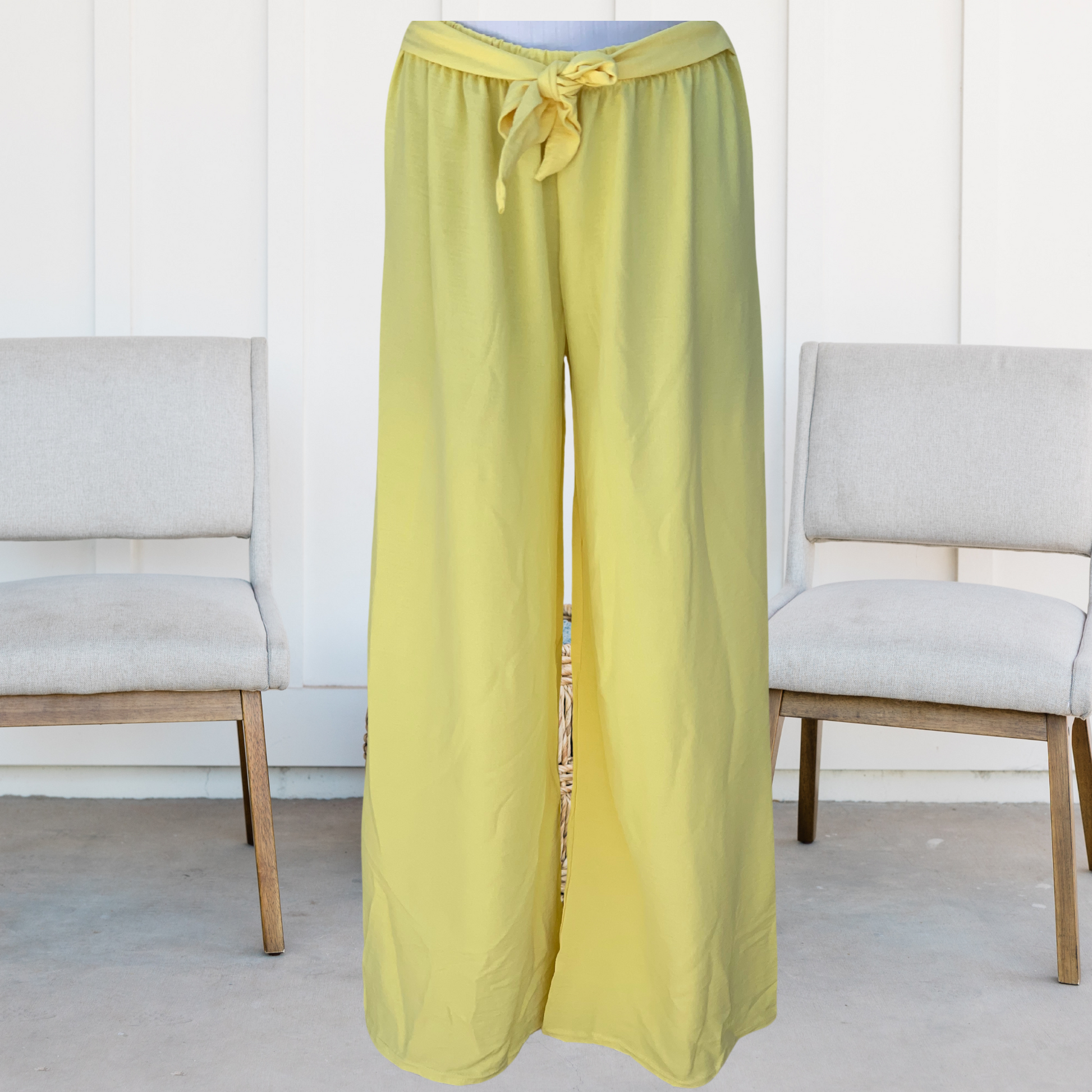 Light Gray Pantalon fluide jaune