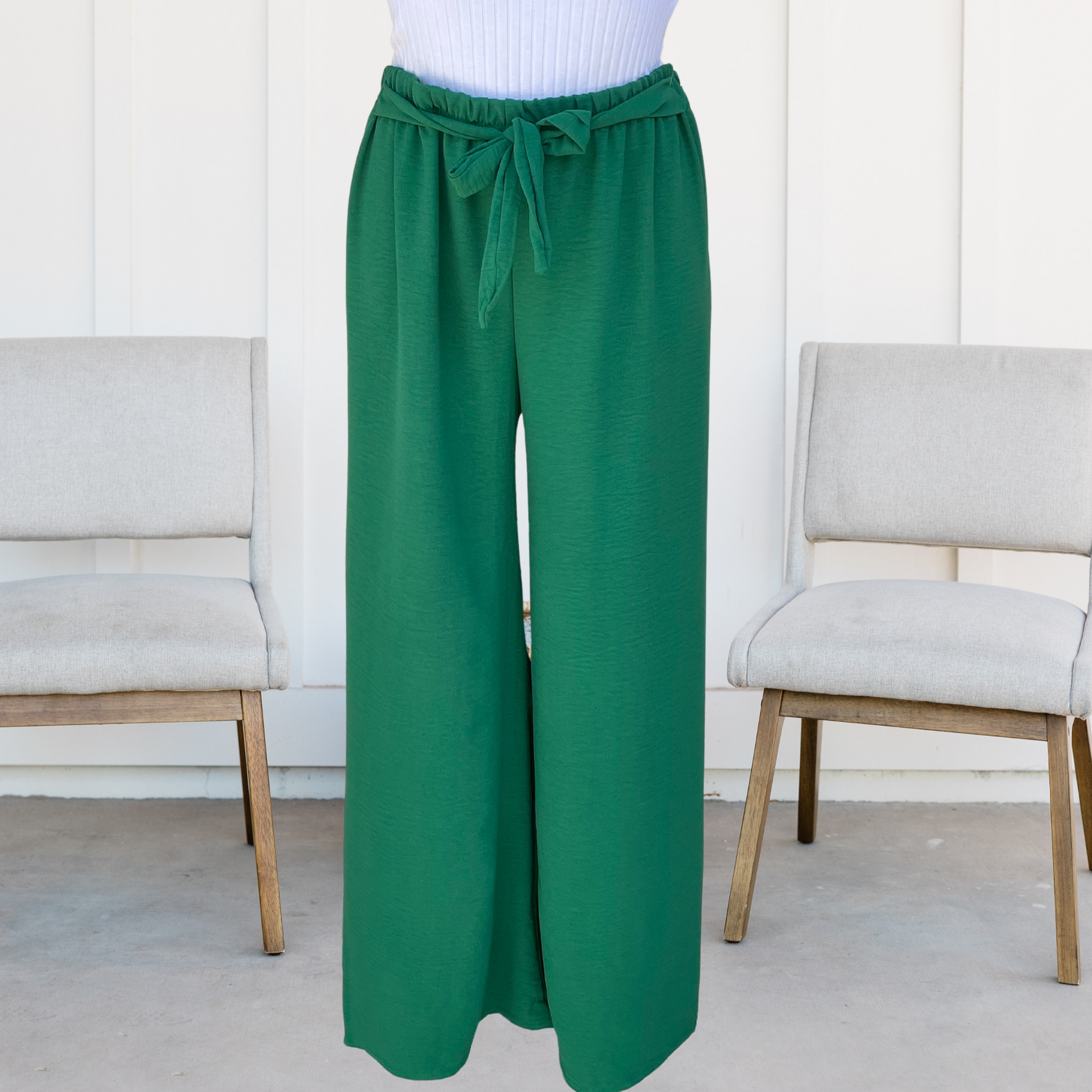 Light Gray Pantalon fluide Vert Brésil