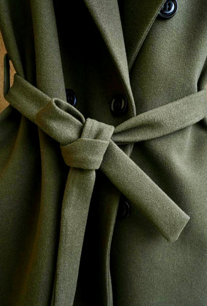 Trench Manteau élégant vert kaki