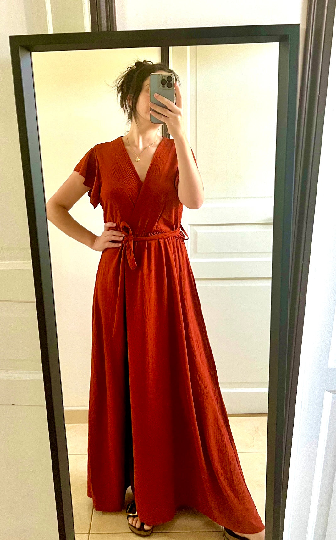 zara orange silk dress ASYMMETRIC SATIN MIDI DRESS - Orange