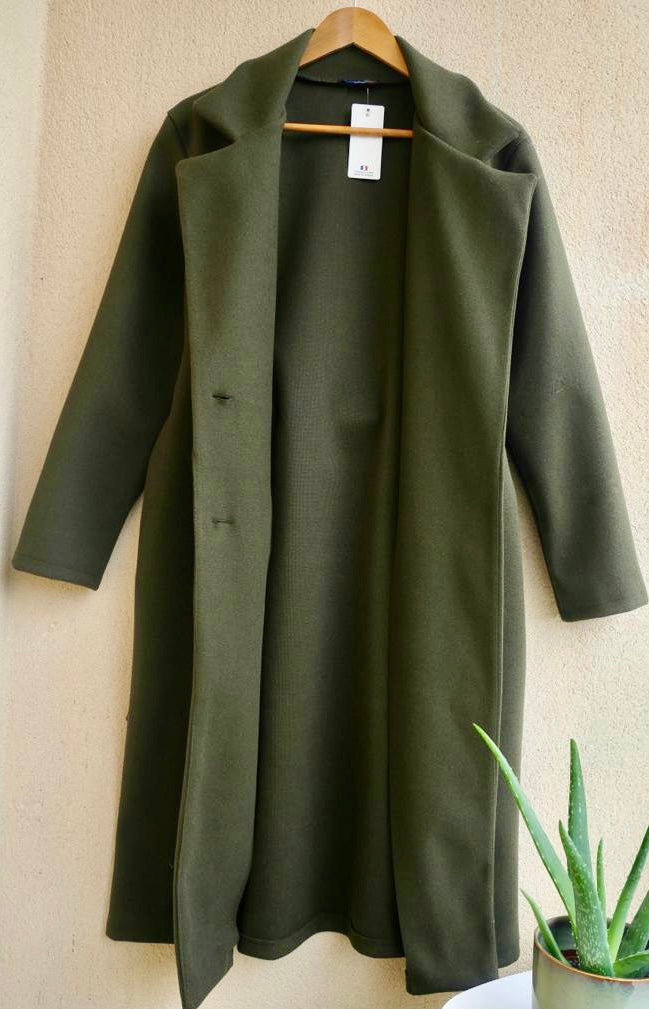 Trench Manteau élégant vert kaki