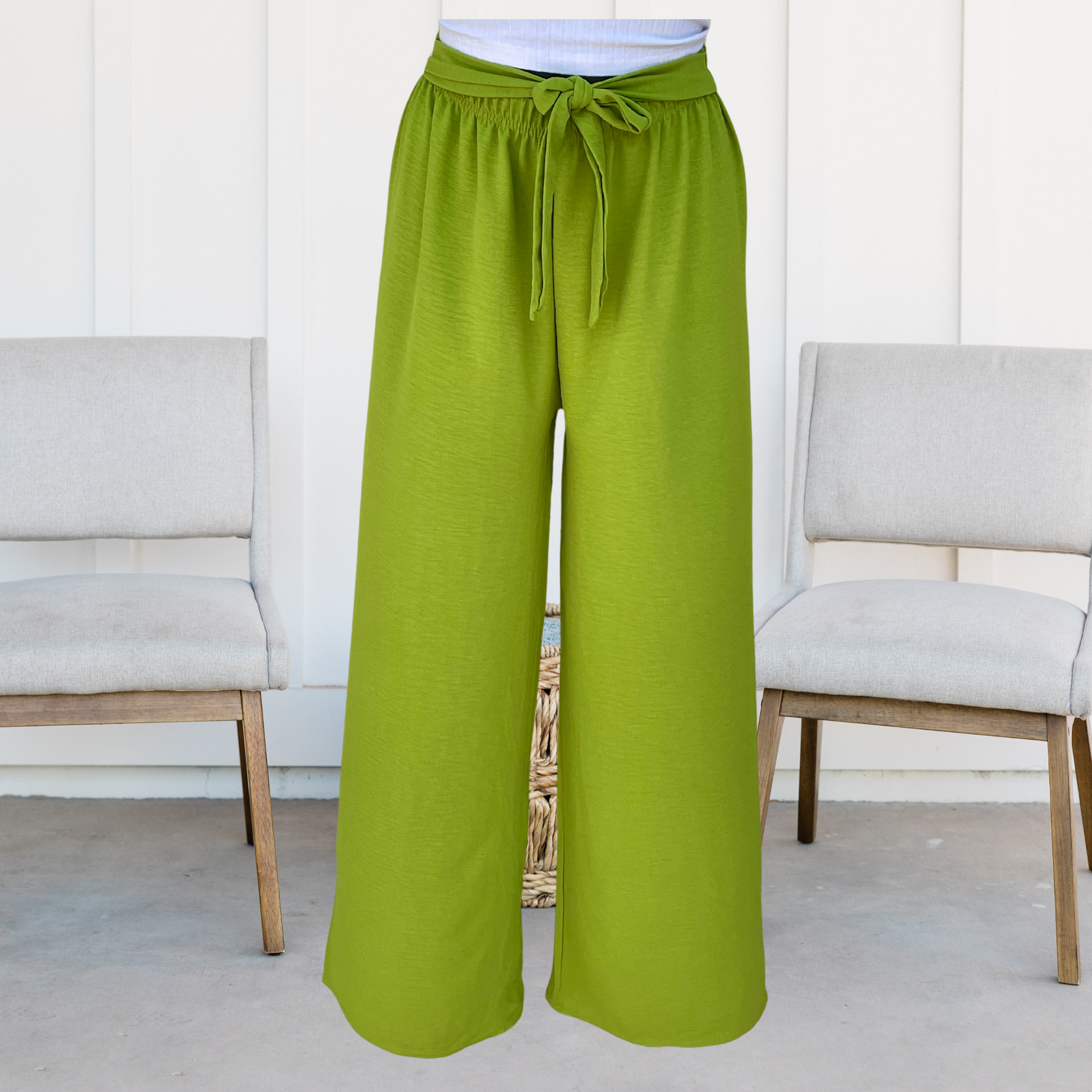 Olive Drab Pantalon fluide Vert Avocat