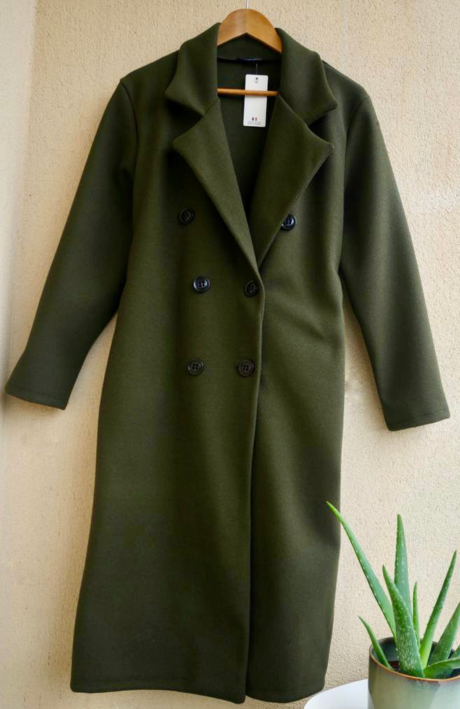 Trench Manteau élégant vert kaki