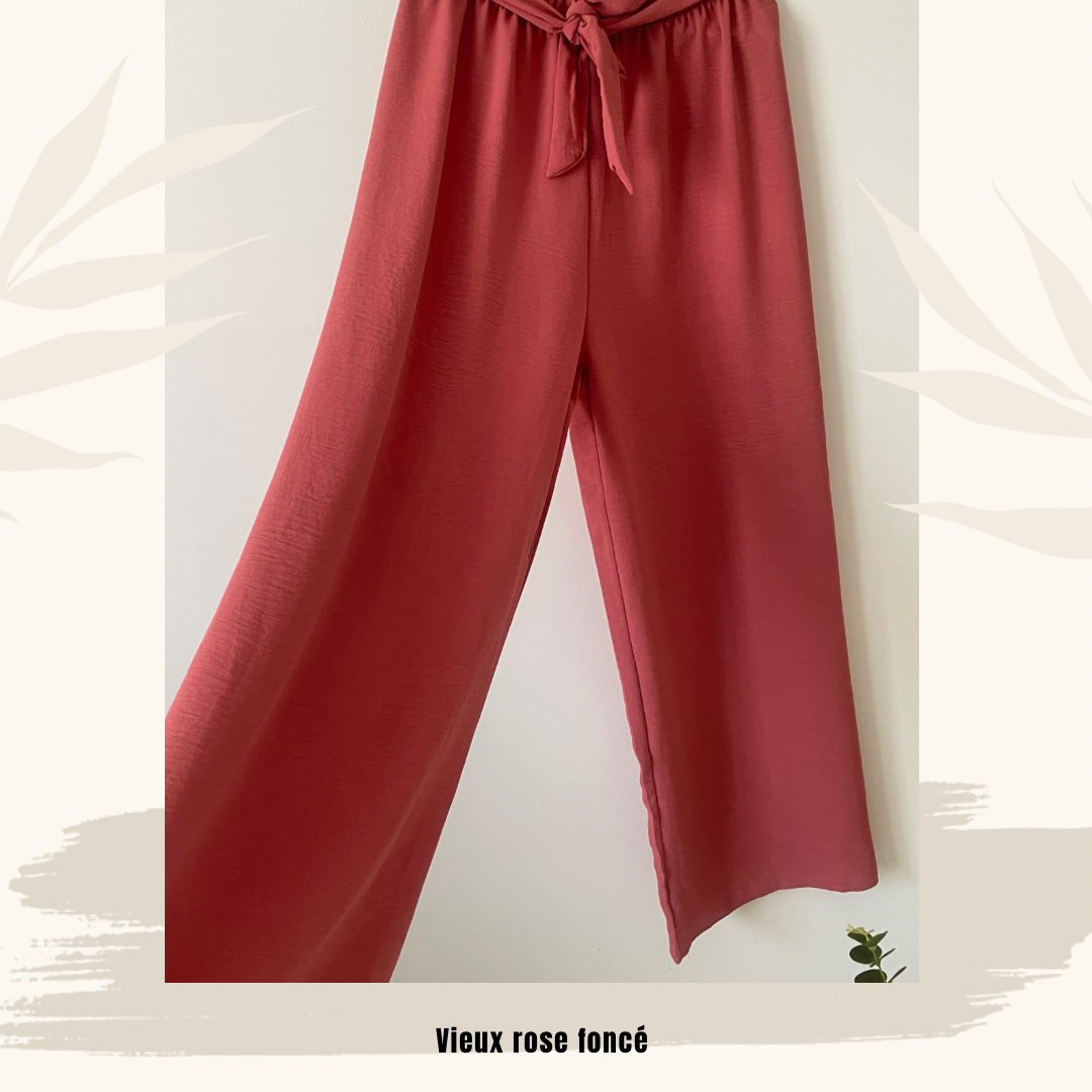 Brown Pantalon fluide Vieux Rose foncé