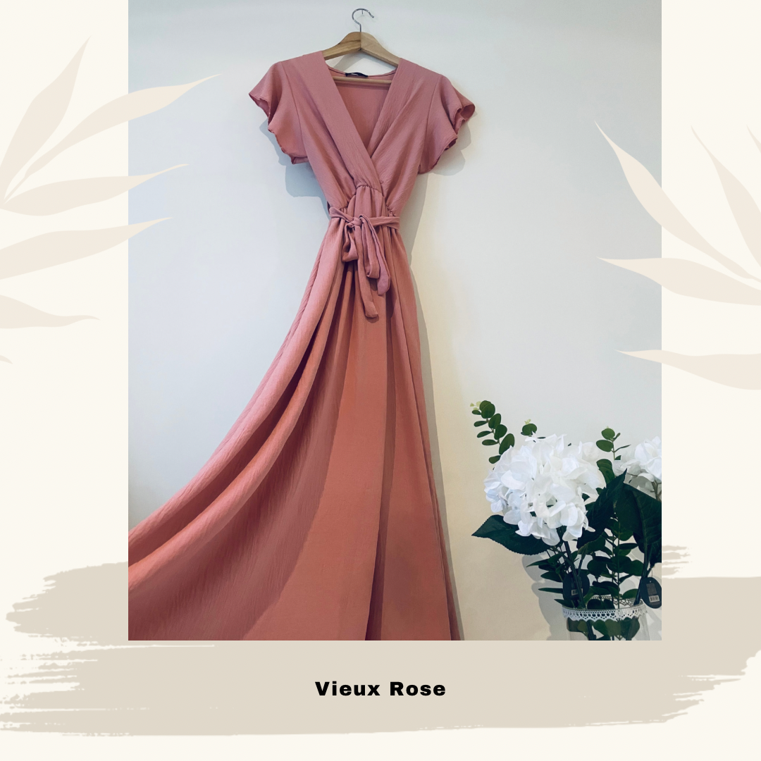 Light Gray Robe fluide Vieux rose