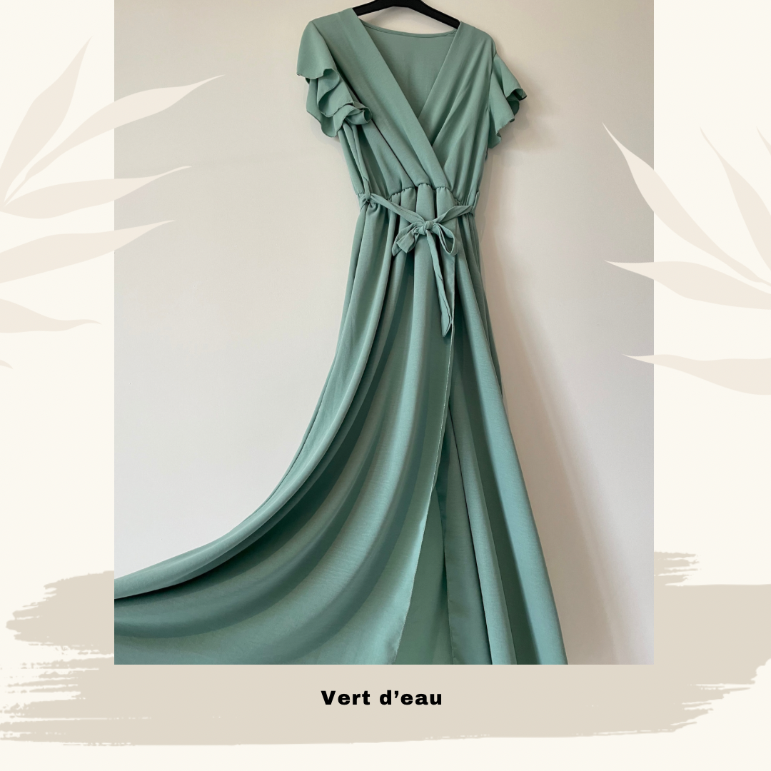 Light Gray Robe fluide Vert d’eau