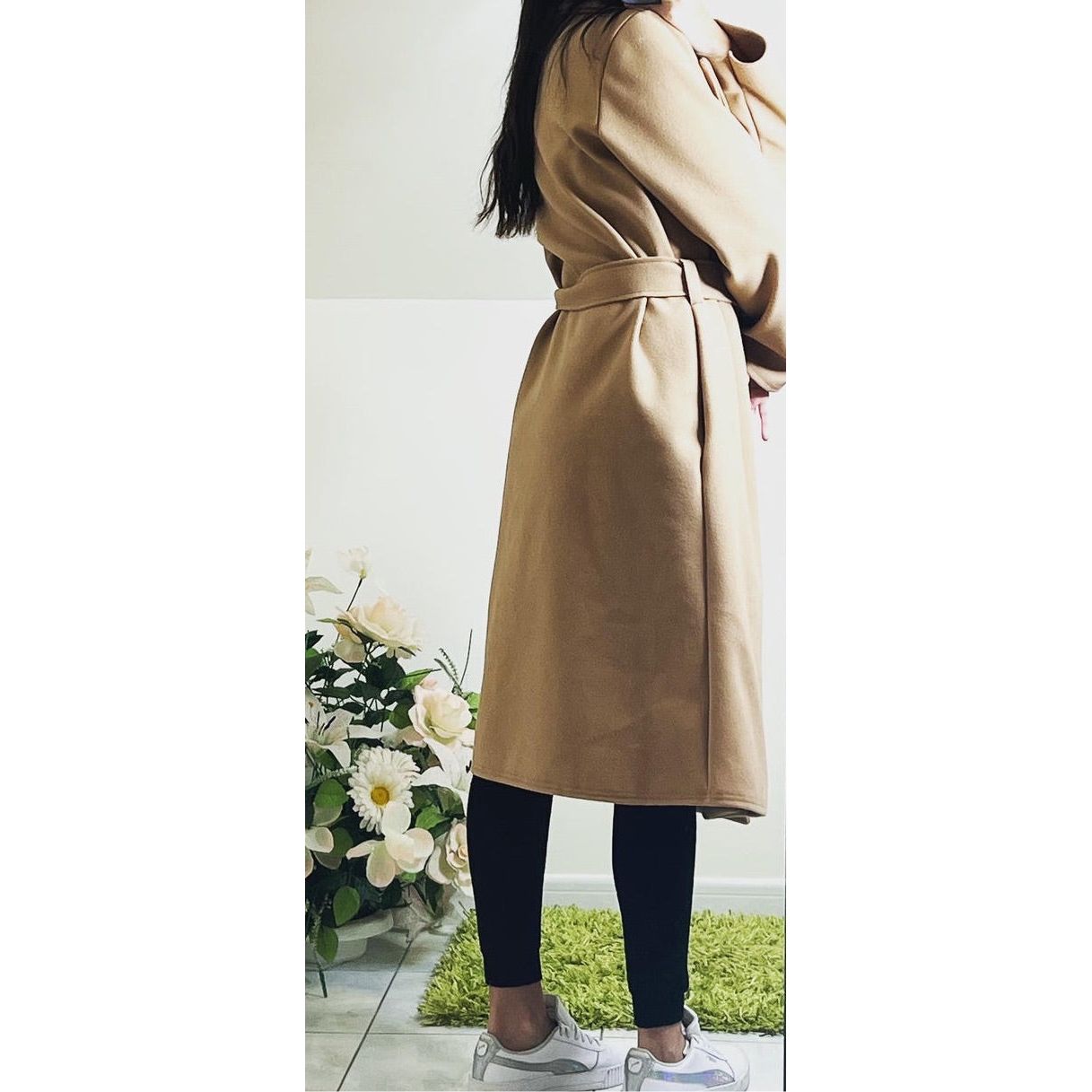 Light Gray Trench Manteau élégant Camel