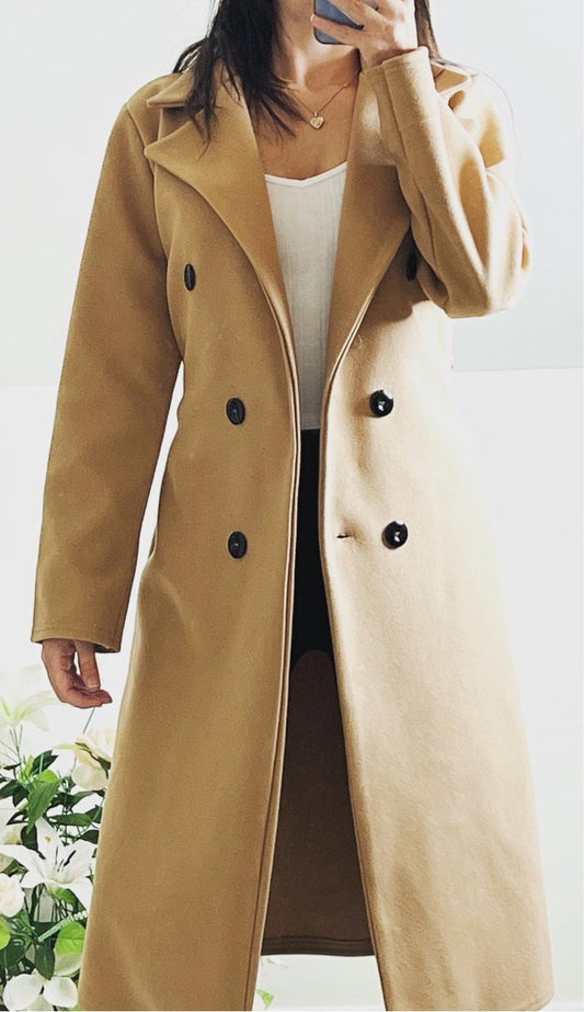 Light Gray Trench Manteau élégant Camel